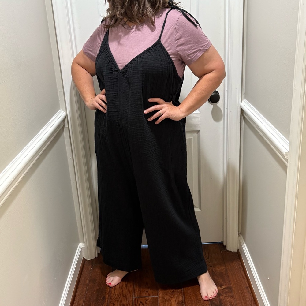 Old Navy Black Jumpsuit with Tie Straps